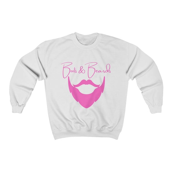 Heavy Blend™ Crewneck Sweatshirt Pink Logo